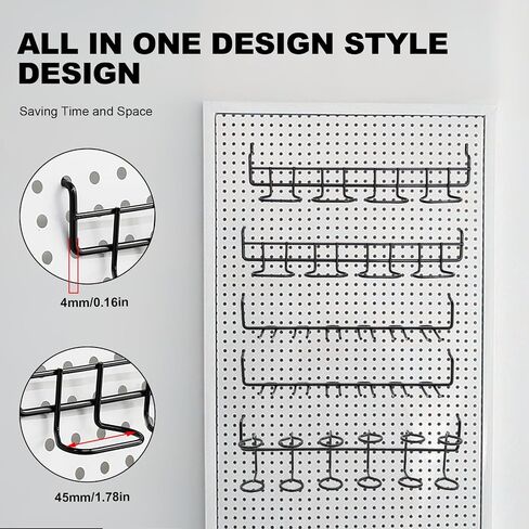 13 حزمة من خطافات أدوات لوحة الوتد، شماعات خطافات مجموعة Pegboard شديدة التحمل، وحوامل مفكات Pegboard، عرض البيع بالتجزئة المحسن، حامل رفوف منظم متعدد الأدوات، لسوبر ماركت المرآب المنزلي in Saudi Arabia