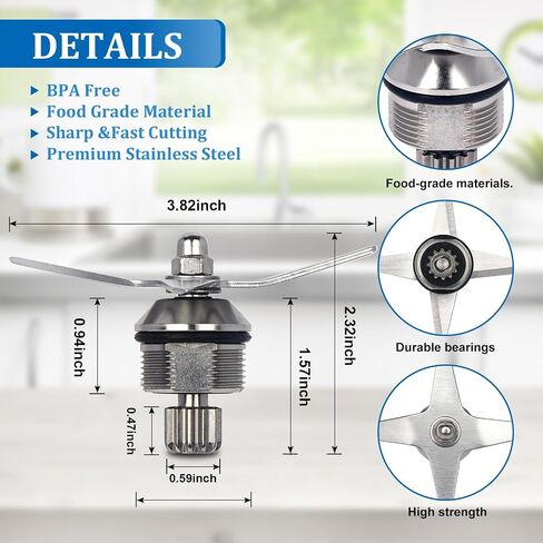 Blender Blade Replacement Part for Vitamix, Blender Wet Blade Compatible with Vitamix 5200 Series Blender Mixer 32oz and 64oz Containers Fit for Vitamix Blade Accessories in Kuwait