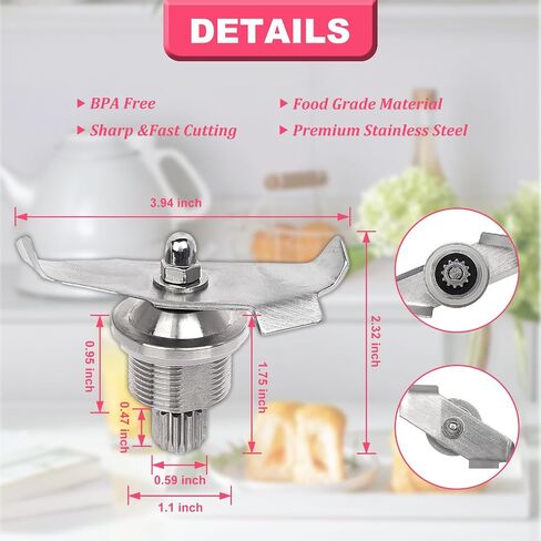 Blender Blade Replacement Part for Vitamix, Blender Wet Blade Compatible with Vitamix 5200 Series Blender Mixer 32oz and 64oz Containers Fit for Vitamix Blade Accessories in Kuwait