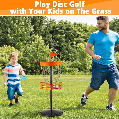 Lenwen 29 Inches Mini Disc Golf Baskets with 10 Flying Discs, Kids Disc Golf Set, Mini Disc Golf, Disc Golf Starter Set for Games Beach Indoor Outdoor Yard in Saudi Arabia