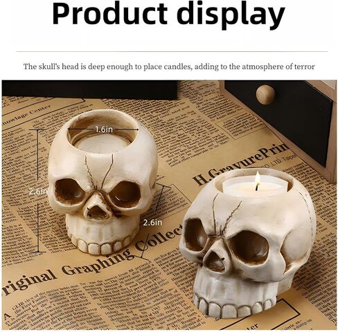 ZCYJHOT Gothic Skeleton Candlestick, Skeleton Candlestick,Resin Skeleton Candlestick,Skull Candle, Halloween Skull Candlestick,Halloween Family Party Decoration in Saudi Arabia