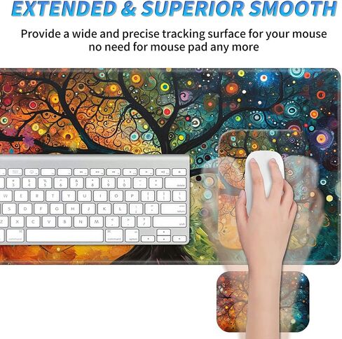 Wrist Rest Pad Small Mouse Pad and Office Desk Mat Set, 3 in 1 Desk Pad 11.8" x 23.6"+Mousepad +Mouse Wrist Rest with Ergonomic Design Non-Slip for Home Gaming Computer, Elephant in Saudi Arabia