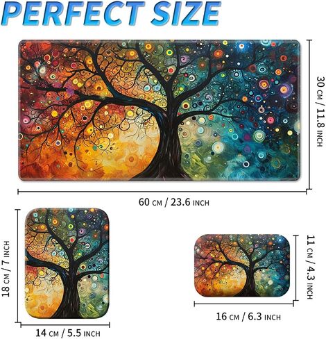 Wrist Rest Pad Small Mouse Pad and Office Desk Mat Set, 3 in 1 Desk Pad 11.8" x 23.6"+Mousepad +Mouse Wrist Rest with Ergonomic Design Non-Slip for Home Gaming Computer, Elephant in Saudi Arabia