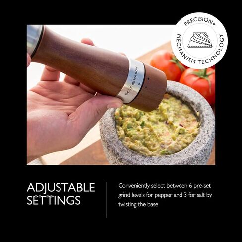COLE & MASON Oldbury Wood Salt and Pepper Grinder Set - Wooden Mills Include Gift Box, Gourmet Precision Mechanisms and Premium Sea Salt & Peppercorns, Brown in Saudi Arabia