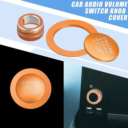 مقبض تبديل حجم الصوت للوسائط، غطاء زر تشغيل المحرك لسيارة Honda Civic 2022-2023، سبائك الألومنيوم باللون الأزرق (مجموعة من 3) in Kuwait