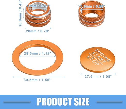 مقبض تبديل حجم الصوت للوسائط، غطاء زر تشغيل المحرك لسيارة Honda Civic 2022-2023، سبائك الألومنيوم باللون الأزرق (مجموعة من 3) in Kuwait