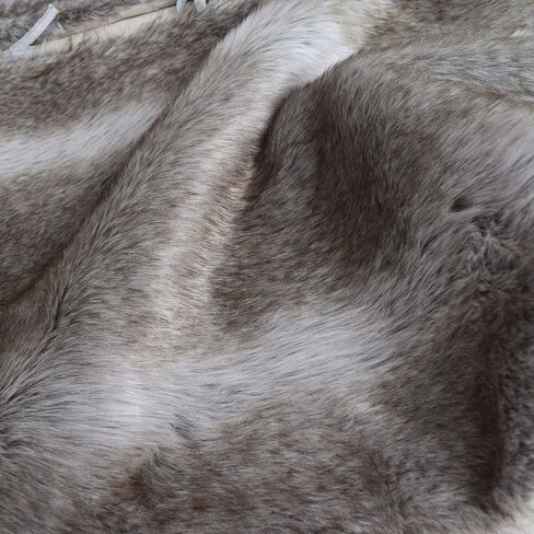 Deluxe Grey Brown Multi Colors,Grey Stripe and Beige Grey Mixted Color Faux Fur Runner,Table Decoration Christmas Style- 13"x72" in Saudi Arabia