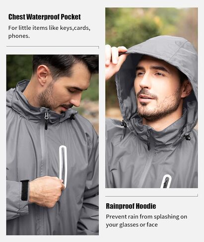 SWISSWELL Men's Waterproof Golf Rain Suit Rain Gear Jacket and Pant Outdoor Lightweight Hooded Raincoat in Saudi Arabia