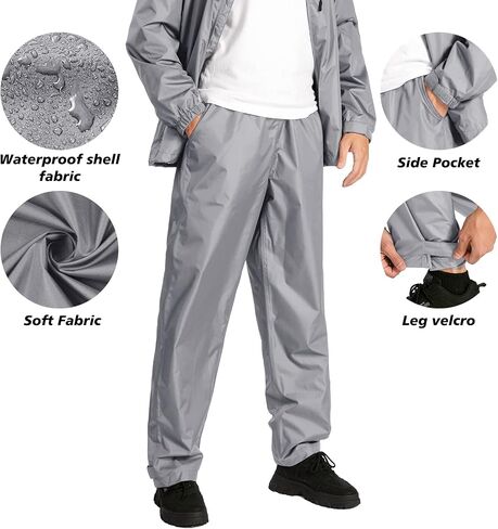 SWISSWELL Men's Waterproof Golf Rain Suit Rain Gear Jacket and Pant Outdoor Lightweight Hooded Raincoat in Saudi Arabia
