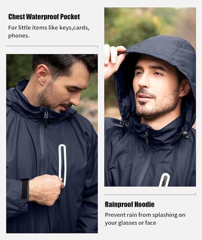 SWISSWELL Men's Waterproof Golf Rain Suit Rain Gear Jacket and Pant Outdoor Lightweight Hooded Raincoat in Saudi Arabia