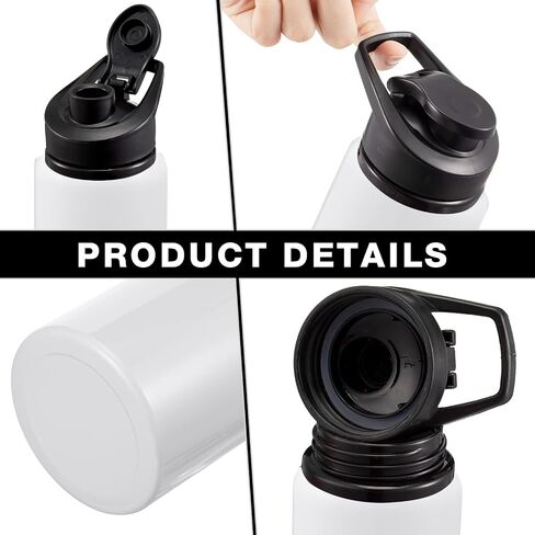 10 Pcs Aluminum Water Bottle 17 Oz Reusable Bike Water Bottles Snap Lid Metal Water Bottle Lightweight Portable Sports Water Bottle Leak Proof Gym Water Bottle for Travel Camping Hiking (White) in Kuwait