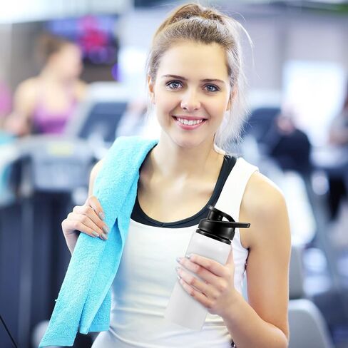 10 Pcs Aluminum Water Bottle 17 Oz Reusable Bike Water Bottles Snap Lid Metal Water Bottle Lightweight Portable Sports Water Bottle Leak Proof Gym Water Bottle for Travel Camping Hiking (White) in Kuwait
