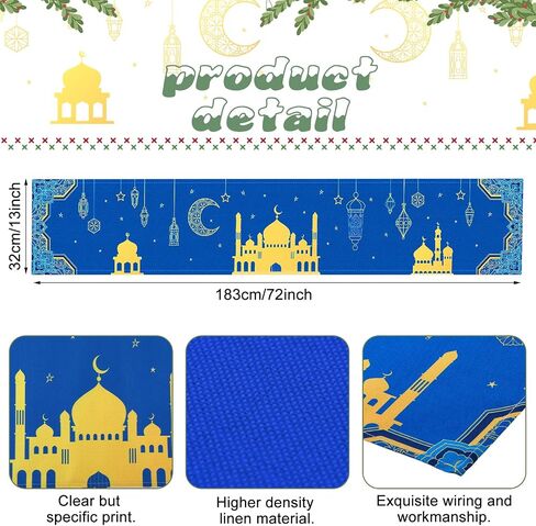 مفرش طاولة عيد الميلاد 7 قطع من Preboun مع مفرش طاولة حلوى عيد الميلاد مقاس 13 × 72 بوصة، 6 مفرش طاولة حلوى عيد الميلاد، ديكور طاولة طعام شتوية موسمية لمستلزمات حفلات عيد الميلاد in Kuwait