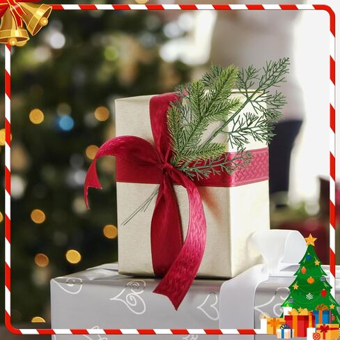 40 Pcs Christmas Artificial Pine Branches, 5 Styles Artificial Pine Branches Faux Leaves Needle Plastic Pine Sprigs Fake Greenery Pick for Christmas Wreaths DIY Craft Holiday Home Decor (40, Green) in Kuwait