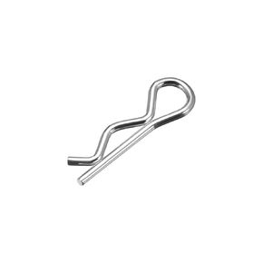 uxcell Clip Pins 1.6mm Wire Carbon Steel 28mm Length Trailer R Shaped Spring Cotter Tractor Mower Fastener Hardware Silver Tone 100pcs