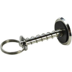 MARINE CITY 304 Grade Stainless Steel Corrosion Resistant Hatch Cover Pull Handle with Spring Hidden Pin Button Diameter 1/4 Inches - Length 2 Inches for Boats – Yachts – Ships – Marines (Pack of 1)