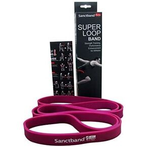(Made in Malaysia)(Level 3 Heavy) 41" Sanctband Active Super Loop Band Latex, Exercise Chart Included Bands for Working Out Resistance Exercise Band Fitness Strength Training
