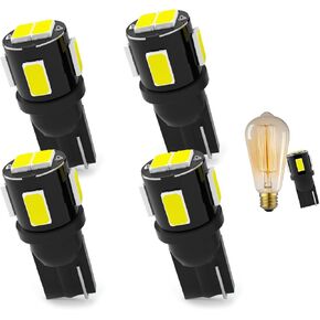 4 Pcs 906 LED Bulb Marine Anchor Light Bulbs 5630 LED T10 Base Marine Boat Navigation Lights for Kayaks Pontoon Stern Docking Trailer Sailboat DC12V White