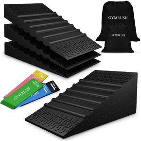 Squat Wedge Block 6PCS Resistance Bands 5PCS, Adjustable Non-slip Rubber Squat Wedge, Weight Lifting, Deadlift Squat, Improve Mobility Balance And Strength Performance