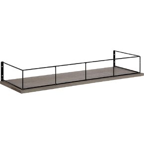 Kate and Laurel Benbrook Wood Shelf, 24" x 8", White and Gold, Modern Glam Storage Shelf