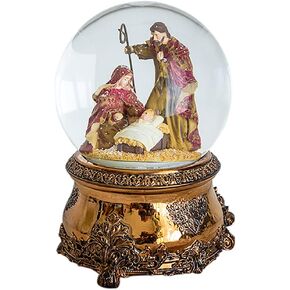 6" Nativity Christmas Snow Globe Music Box Musical Indoor Decoration Ornaments Christmas Collection Home Decor