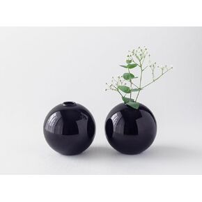 Bud vase Set of 2, Ball Shape vase, Clear vase, Gift, Room Deco, Small Vintage vase for Living Room, Dinning Table, Bedroom, Centerpieces, Entryway, Office, Wedding, Table, Shelf