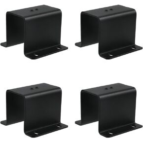 4Pcs Square Tube Strap Clamps Pipe Strap, Metal U Clamp Bracket for Mounting(Black)