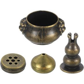 uxcell 4pcs Brass Incense Holder, Coil Incense Burner, Incense Cone Burner, Incense Sticks Burner for Home Office Yoga, Meditation Gold