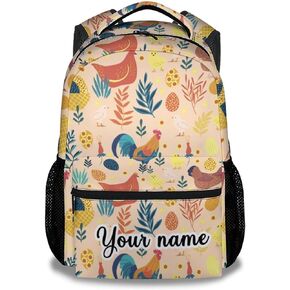 Chicken Backpack, 16 Inch Animal Theme Bookbag with Adjustable Straps, Durable, Lightweight, Large Capacity, School Backpack for Kids Girls Boys