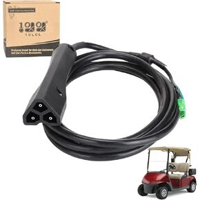 10L0L Golf Cart 48V Battery Charger Plug for EZGO TXT & RXV, 3-Pin Triangle Handle Plug with 8 inch DC Cable Cord, OEM# 611218 604321 8009