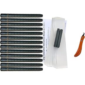 Tacki-Mac Unified Wrap Non-Tapered Oversize Golf Grip Kit + Utility Hook Blade (13 Grips, Grip Tape, clamp, Grip Removal Hook Blade, Instructions)
