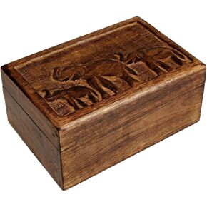 STORE INDYA Wooden Handmade Decorative Tree Of Life Wooden Jewelry Box Treasure Box Jewelry Organizer Keepsake Box Treasure Chest Trinket Holder Lock Box Watch Box Gifts for her (Vintage)