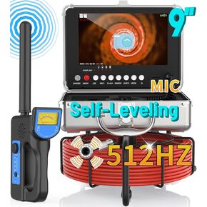 Sewer Camera with Locator, Anysun Self Leveling Sewer Inspection Camera 165ft, Drain Pipe Camera with 9'' 1080P IPS Screen and DVR 16GB Card, IP68 Waterproof Plumbing Drain Camera with 12 Lights