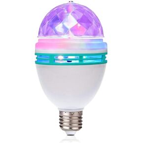 TrendBox 1 Pair E27 3W LED Full Color Rotating Auto Crystal Ball Bulb AC 85-260V Mini Party Light Lamp Energy Saving Disco