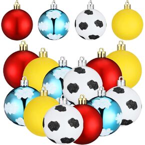 Syhood 12 Pcs 2.4 Inch Christmas Ball Ornaments Mouse Plastic Ball Tree Ornaments Cartoon Mouse Balls Red Black Yellow White Dot Ornaments for Xmas Trees Party Home Decor