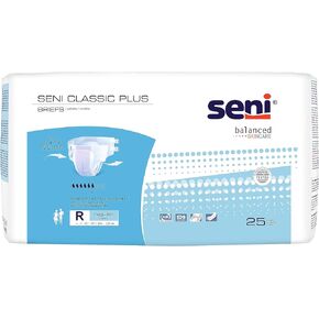 Seni Classic Plus Adult Incontinence Brief M Moderate Absorbency Breathable, S-ME25-BC2, Moderate to Heavy, 25 Ct