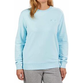 Fila Womens Midweight French Terry Crewneck Long Sleeve Sweatshirt (XX-Large, Crystal Blue)