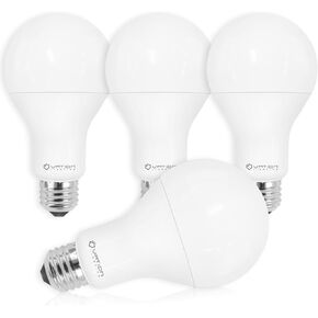 A21 Dimmable LED Light Bulb, 3000 High Lumen, 23W Super Bright LED Bulb, 150-200 Watt Equivalent, 5000K Daylight, E26 Porch Light Bulb, 4-Pack