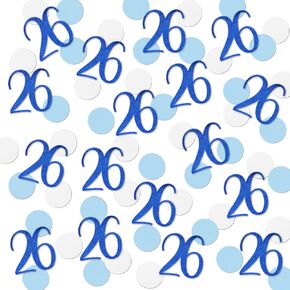 Blue Glitter 26 Confetti, 26th Birthday Number Confetti, 200pcs Anniversary Party Table Decoration Supplies