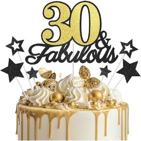 زينة كعكة عيد الميلاد 60 ورائعة، أغطية كعكة عيد الميلاد الستين، زينة كعكة عيد ميلاد 60 ورائعة لديكور حفلة عيد الميلاد الستين للرجال والنساء، ذهبي أسود