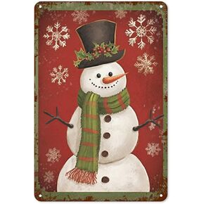 Festive Christmas Reindeer Metal Tin Sign Holiday Vintage Wall Decor Xmas Theme Retro Plaque Tin Sign 8x12 Inch
