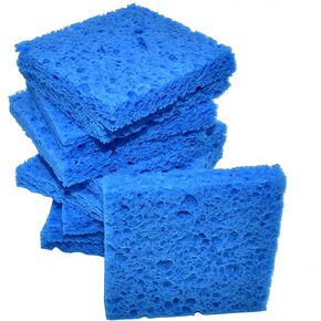 10 Pcs Soldering Iron Special High Temperature Sponge,With Holes 60mm x 60mm x 10mm,Blue
