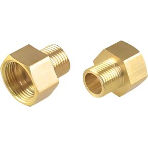 1/2 NPT Male Pipe x 1/2 NPT Female Pipe Brass Fitting Adapter, 1/2 Inch Male to 1/2 Inch Female Pipe Fitting Adapter, 1/2 NPT Brass Pipe Extension Fittings, Pack of 4