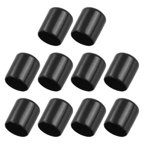 PATIKIL 35MM Vinyl Rubber End Caps, 10 Pack Flexible Bolt Screw Covers Caps Round Thread Protector Caps for Metal Tubing Rod Bolts, Black