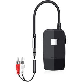 IDIGMALL 2023 Latest Bluetooth 5.3 Audio Receiver for Speaker, Wireless 3.5mm Aux Hi-Fi Music Adapter w/Noise Cancelling Mic & Hands-Free for Car Stereo Home Amp w/Headphones Jack/RCA, 20H Playtime