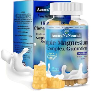 Sugar Free Magnesium Gummies Plus Probiotic & Fiber, Magnesium Glycinate 400 mg丨L-Threonate丨Taurate, Chewable Calm Magnesium Gummies w. Vitamin D3 K2 B6 for Sleep* Brain Health, Digestion, Gut Health