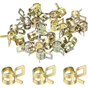 MECCANIXITY ID 10mm 3/8inch Fuel Line Hose Clips, Pipe Clamps,Spring Hose Clamp,Low Pressure Air Clamp, Water Pipe Air Tube Vacuum Hose Clamp Fastener,Pack of 30