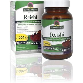 Nature's Answer Reishi Mushroom Standardized Capsules, 60-Count | Immune Support | Promotes Cardiovascular Health | Liver Support