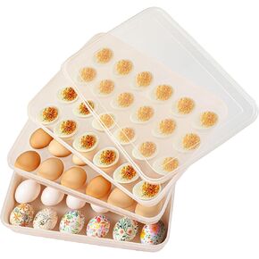 Deviled Egg Containers with Lid - 3 Pack 72 Count Reusable Platter Storage Tray for Refrigerator, Party, Thanksgiving, Christmas, Easter, Potlucks, Tea Parties, Picnics, Brunches, Breakfasts, Birthday