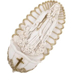 Yardenfun Holy Pool Pendant Ceramic Holy Water Font Religious Medal Holy Water Storage Font Church Wall Hanging Decor Holy Water Font for Church Living Room Holy Water Font Decor